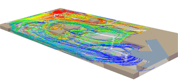 Streamlines under normal ventilation - click for larger image