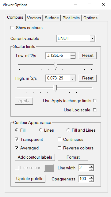 IMAGE: Contour
    Options Dialog