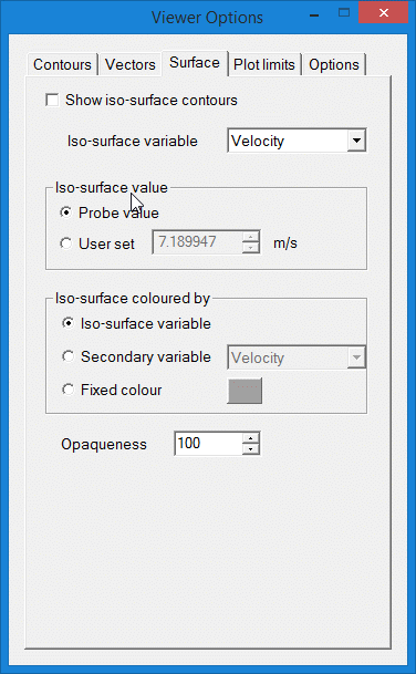 IMAGE: Iso-
    surface Option dialog