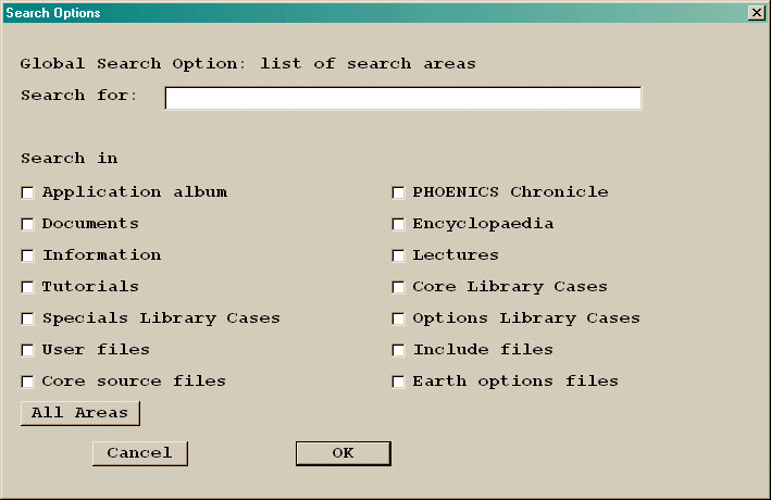 Search dialog